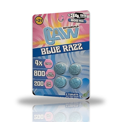 Claw Botanicals 800MG cat's claw tablets 4ct blister card — Blue Razz