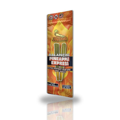 HushHit Pineapple Express Balancing ultra-potent blue lotus pre-rolls 2ct pouch