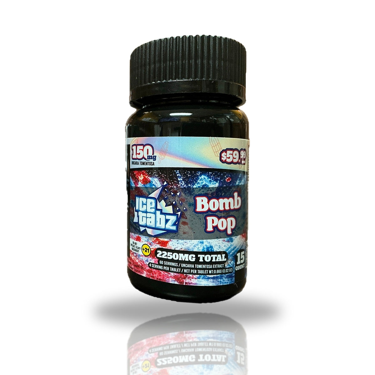 Ice Tabz Bomb Pop 15ct bottle - 3-D product view