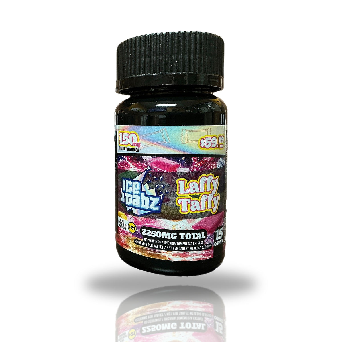Ice Tabz Laffy Taffy 15ct bottle - 3-D product view