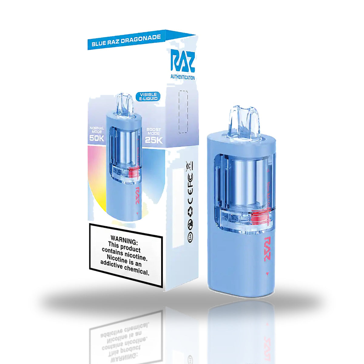 Blue Raz Dragonade — pod — RAZ Vue 50K Pods