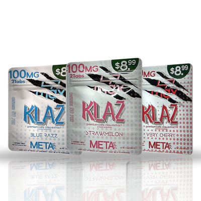 Meta Tabz Klaz 100MG cat's claw chewable tablets 2ct pouch — all flavors