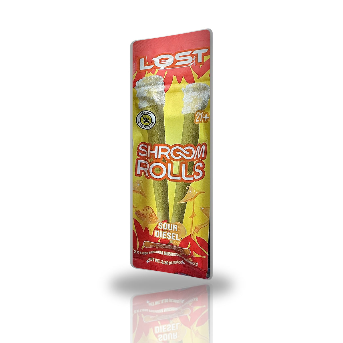 Lost Shroom Rolls Sour Diesel mushroom pre-rolls 2ct pouch