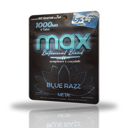 Meta Tabz Max Botanical Blend 1000MG tablets 5ct pouch, blue lotus x corydalis — Blue Razz