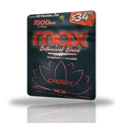 Meta Tabz Max Botanical Blend 1000MG tablets 5ct pouch, blue lotus x corydalis — Cherry