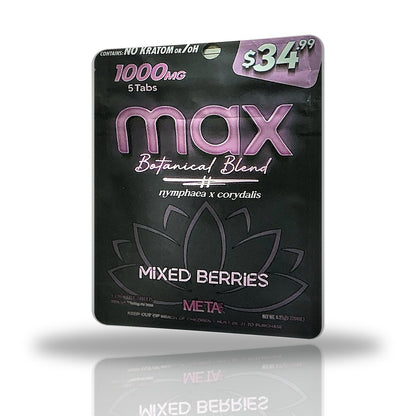 Meta Tabz Max Botanical Blend 1000MG tablets 5ct pouch, blue lotus x corydalis — Mixed Berries