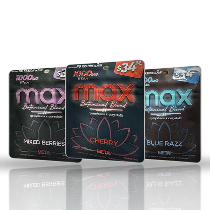 Meta Tabz Max Botanical Blend 1000MG tablets 5ct pouch, blue lotus x corydalis — all flavors