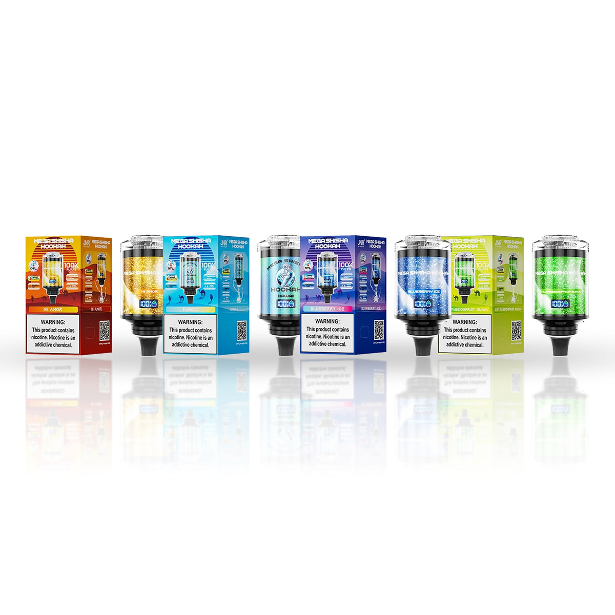 JNR Mega Shisha Hookah 100K Disposable Hookah Vape — all flavors