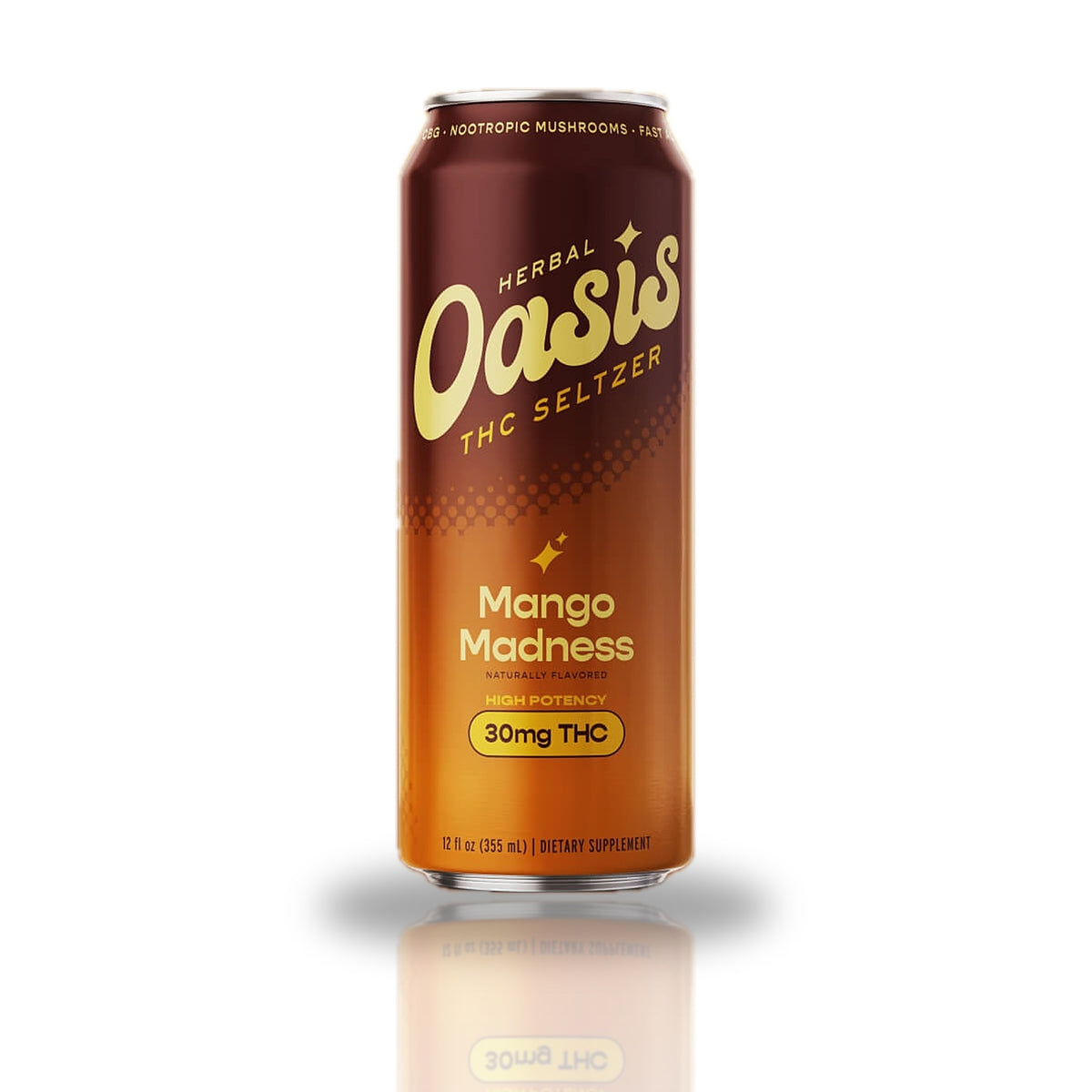 Mango Madness — can — Herbal Oasis THC Seltzer 30MG THC