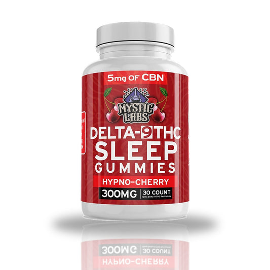 Mystic Labs Delta-9 THC Sleep Gummies 30ct 300MG bottle with 5MG CBN — Hypno-Cherry