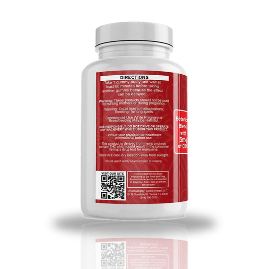 Mystic Labs Delta-9 THC Sleep Gummies 30ct — directions and warnings side of the label