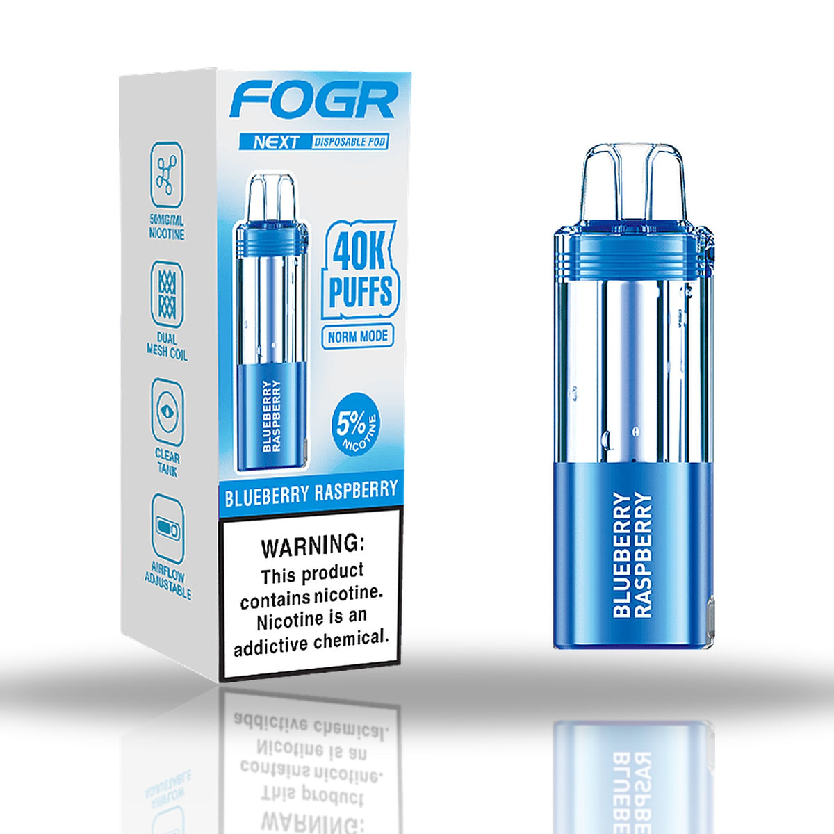 Blueberry Raspberry — box & pod — Fogr Next 40K Pod