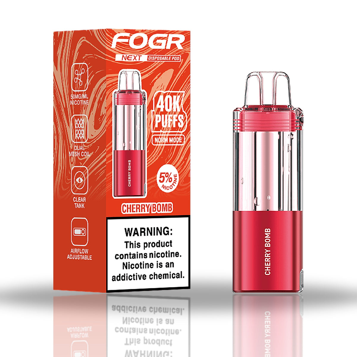 Cherry Bomb — box & pod — Fogr Next 40K Pod