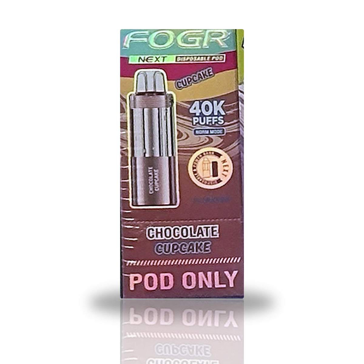 Chocolate Cupcake — box & pod — Fogr Next 40K Pod