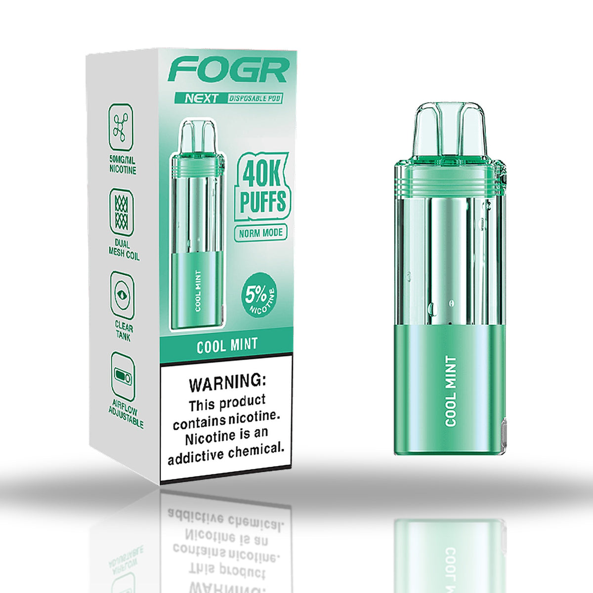 Cool Mint — box & pod — Fogr Next 40K Pod