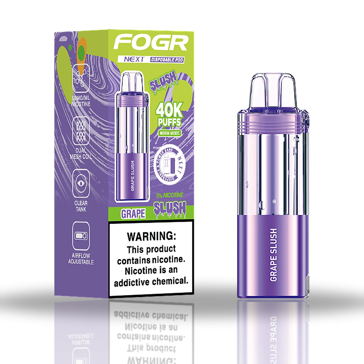 Grape Slush — box & pod — Fogr Next 40K Pod