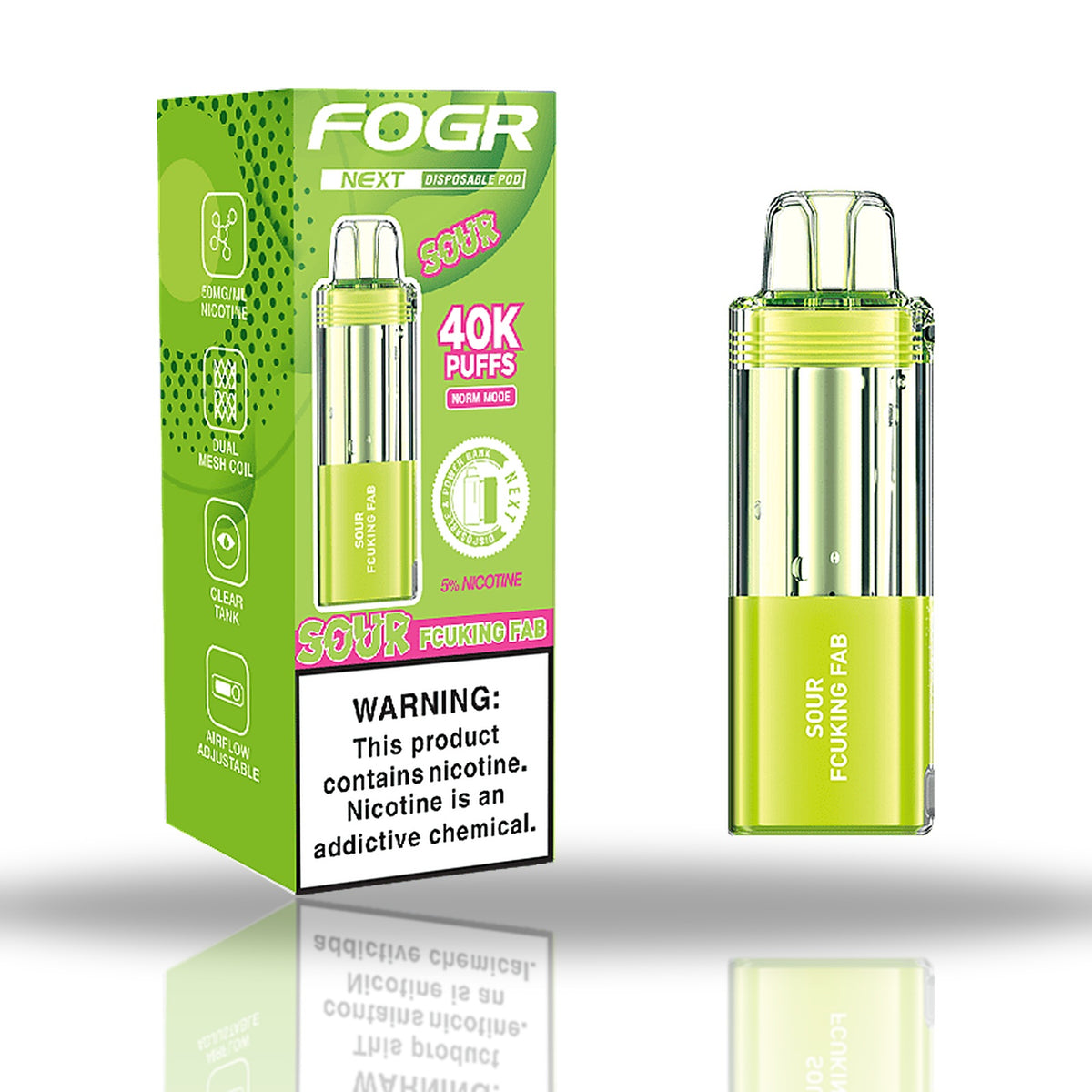 Sour Fcuking Fab — box & pod — Fogr Next 40K Pod