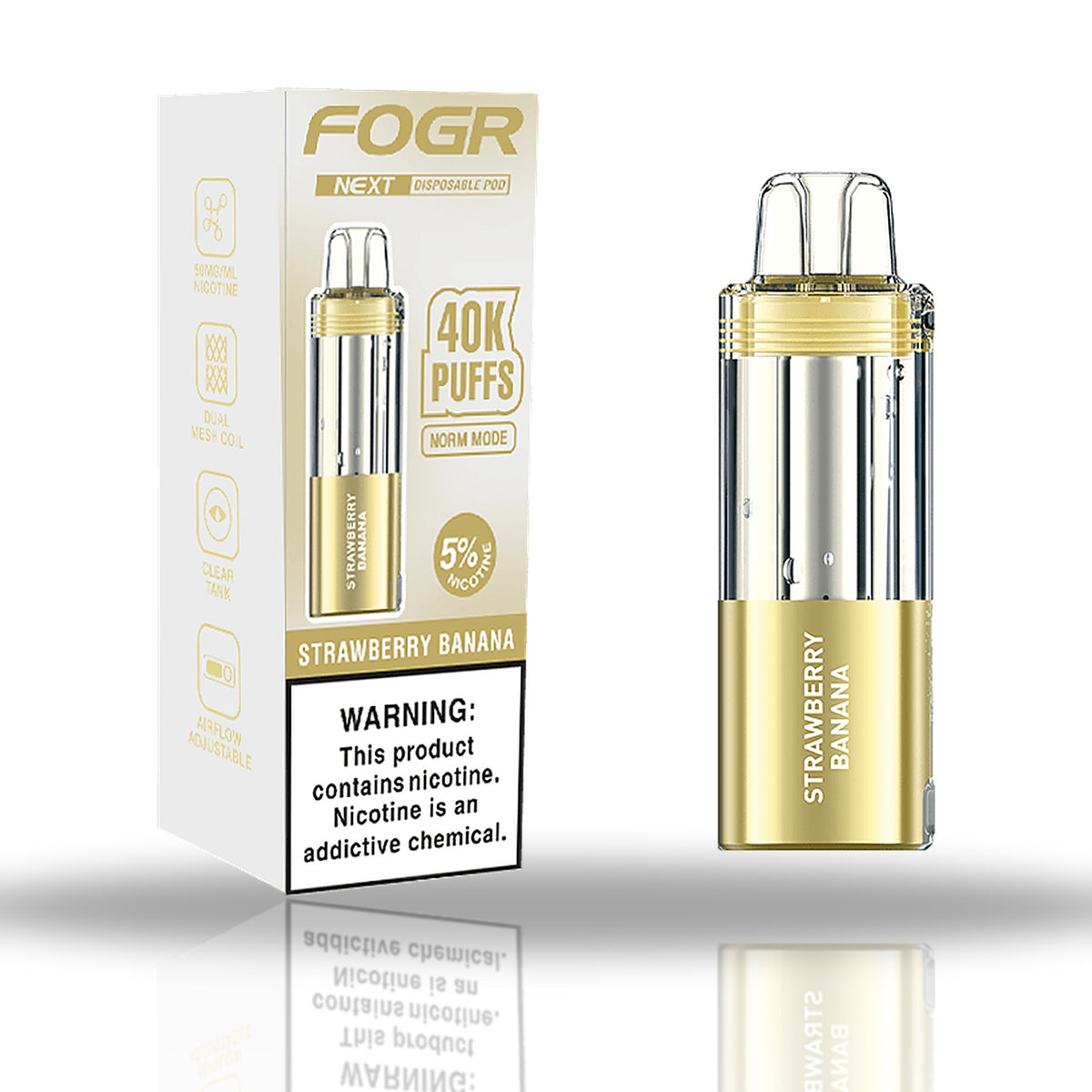 Strawberry Banana — box & pod — Fogr Next 40K Pod