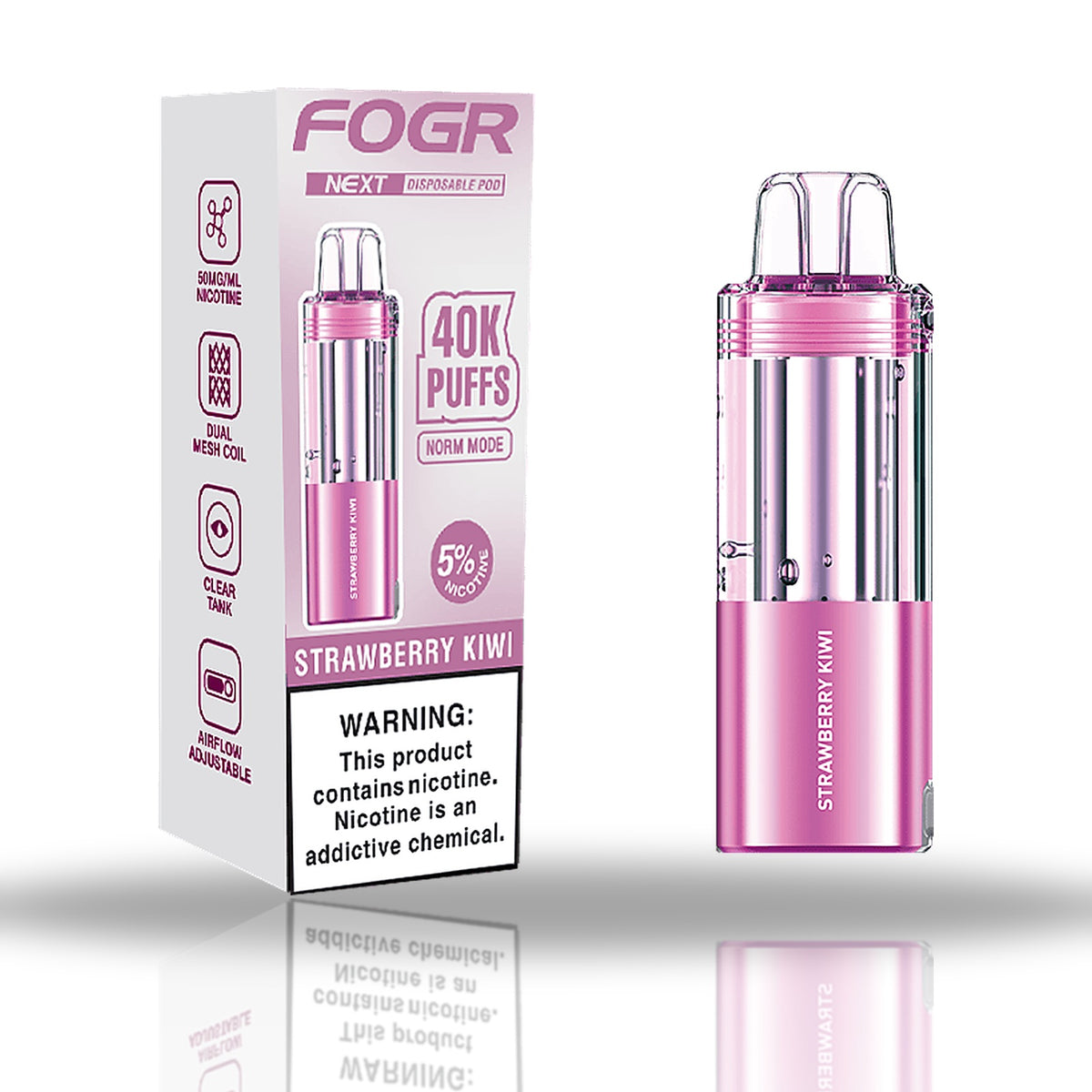 Strawberry Kiwi — box & pod — Fogr Next 40K Pod