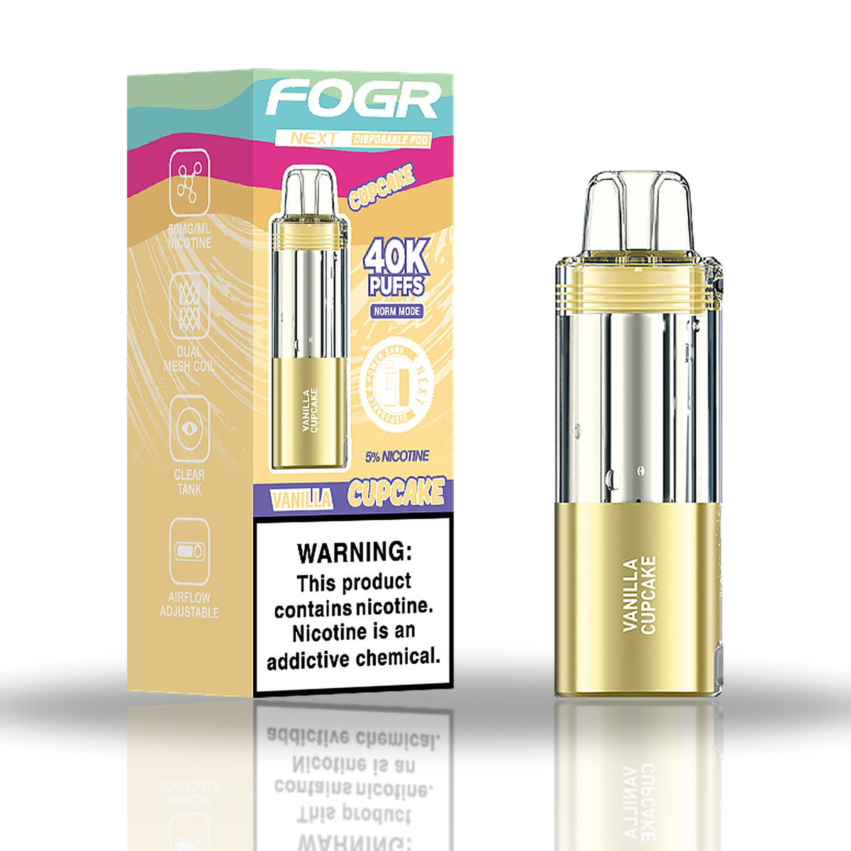 Vanilla Cupcake — box & pod — Fogr Next 40K Pod