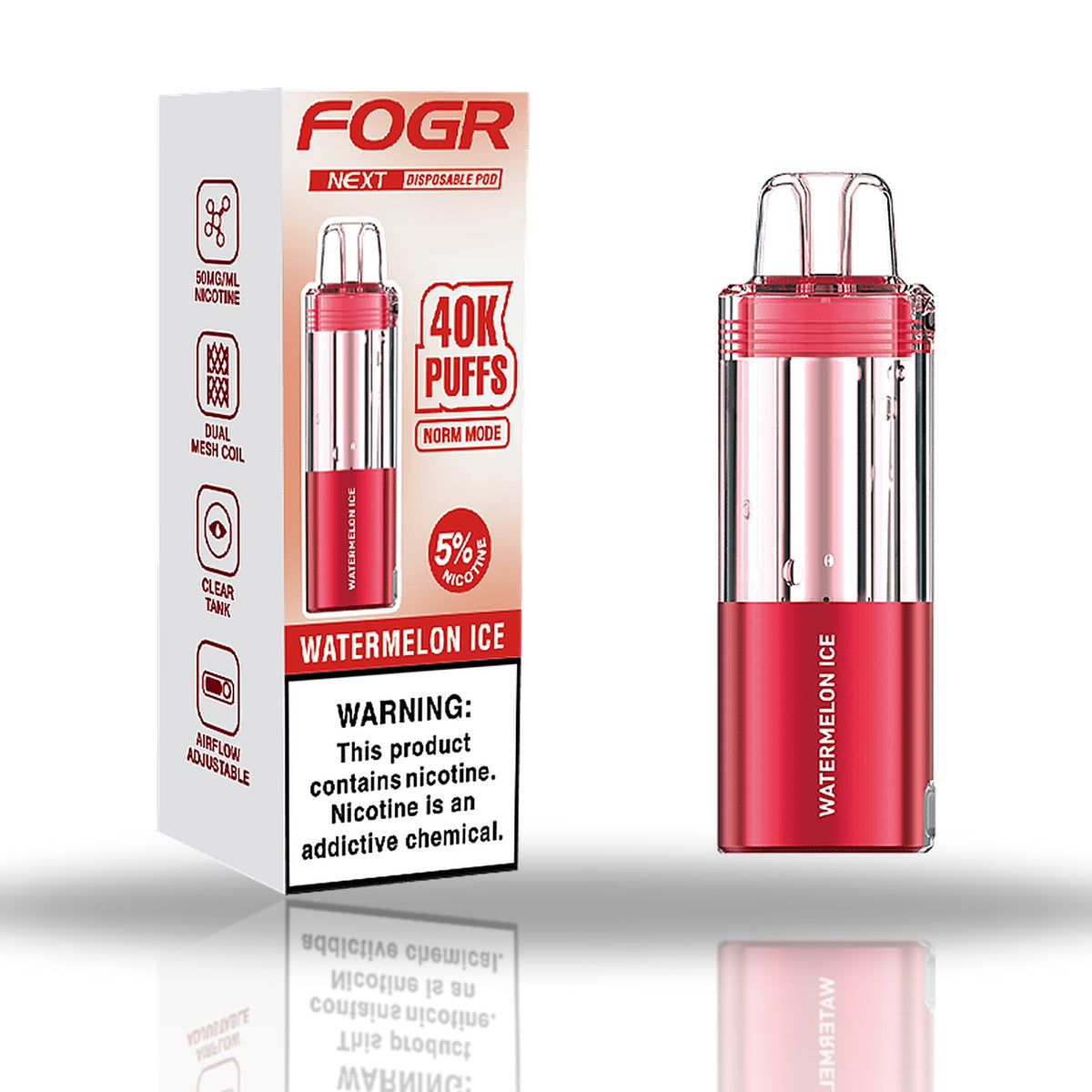 Watermelon Ice — box & pod — Fogr Next 40K Pod