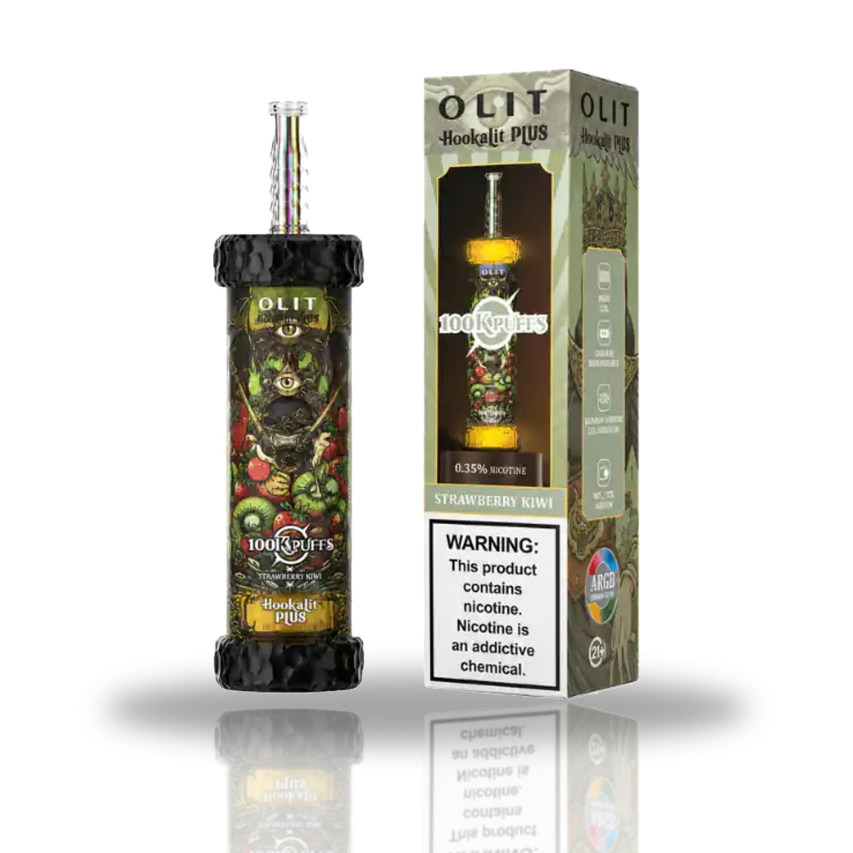 OLIT Hookalit Plus 100K Puffs Disposable Hookah Vape — Strawberry Kiwi