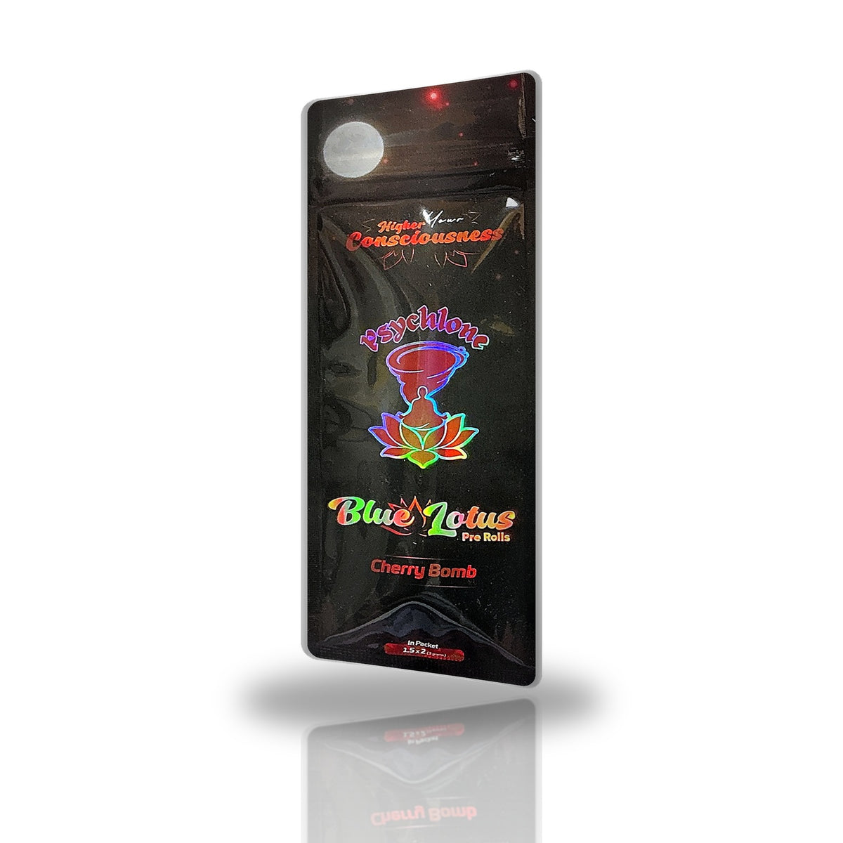 Higher Your Consciousness Psyclone Cherry Bomb blue lotus pre-rolls 2ct pouch