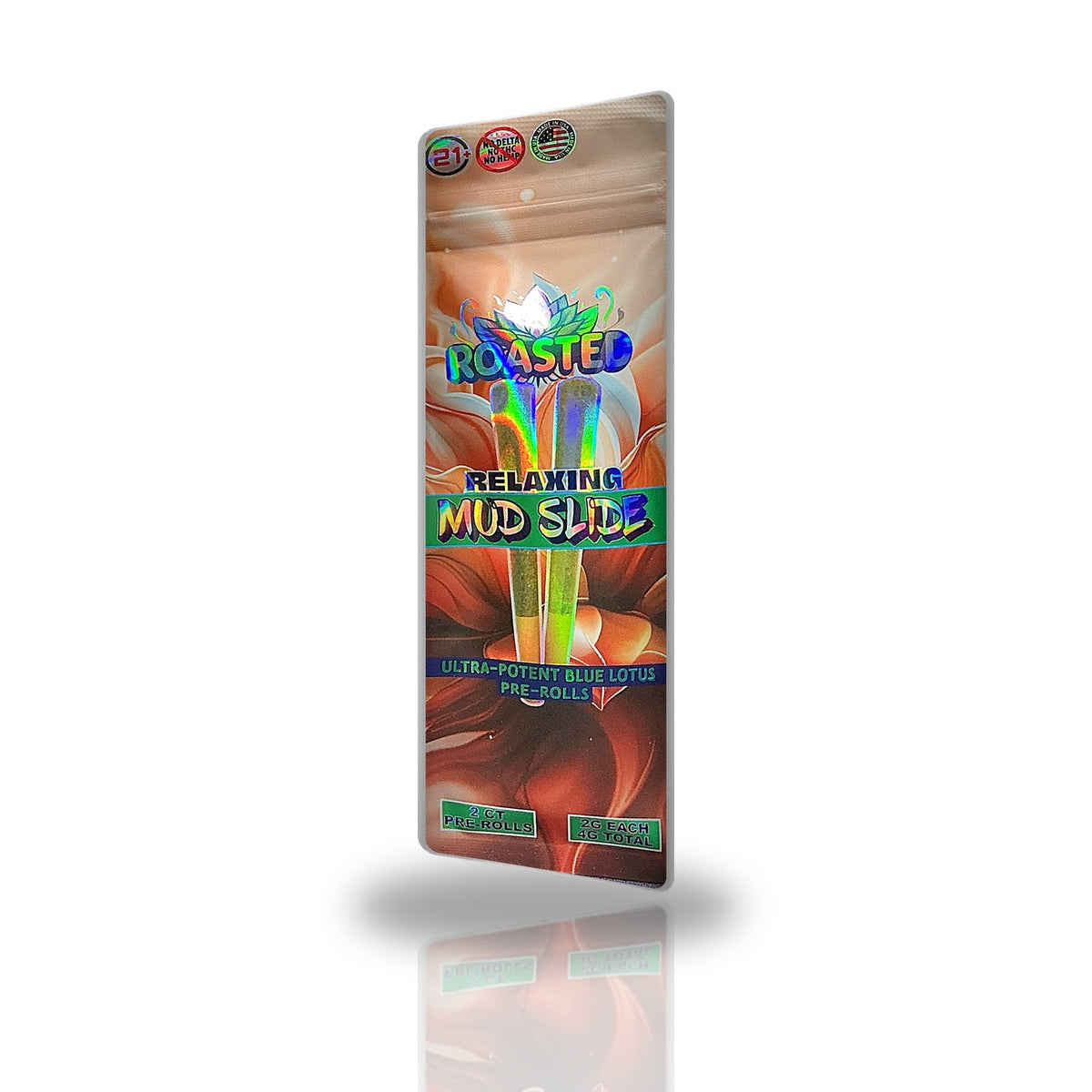 Roasted Mud Slide Relaxing ultra-potent blue lotus pre-rolls 2ct pouch