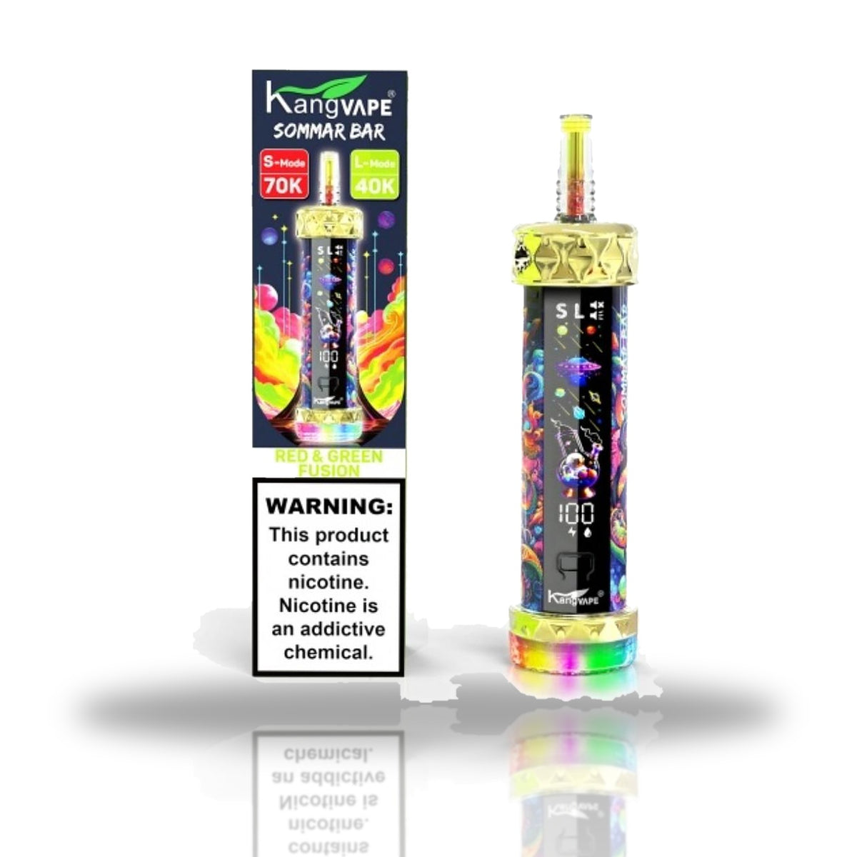 KangVape Sommar Bar 70K Disposable Hookah Vape — Red & Green Fusion