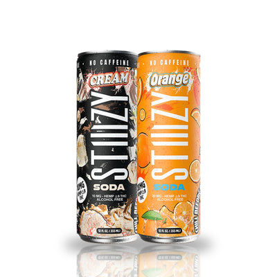 Stiiizy Delta 9 THC Soda — Cream 10MG and Orange 20MG 12oz cans