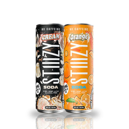 Stiiizy Delta 9 THC Soda — Cream 10MG and Orange 20MG 12oz cans