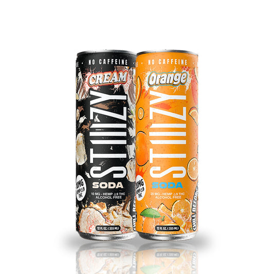 Stiiizy Delta 9 THC Soda — Cream 10MG and Orange 20MG 12oz cans