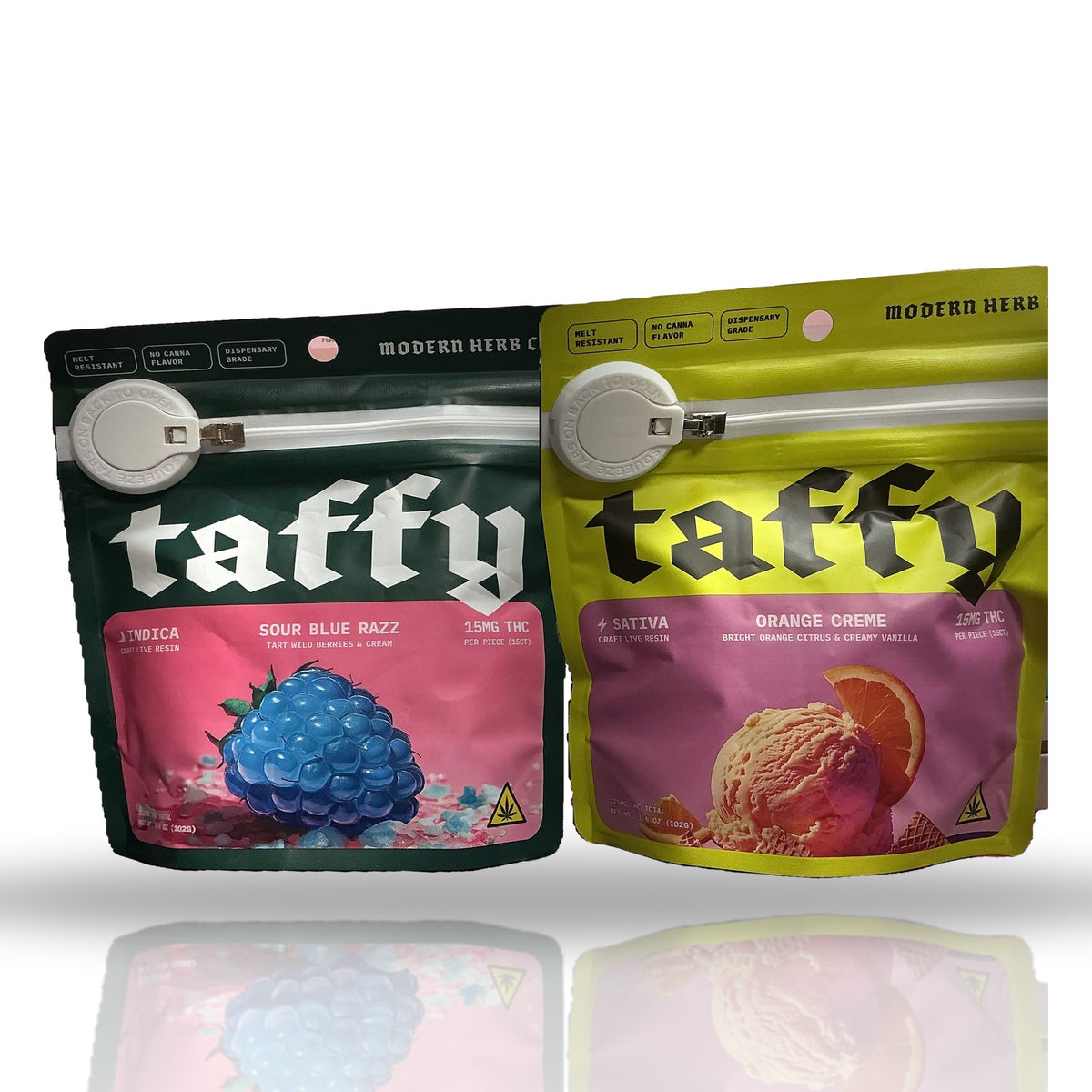 Modern Herb Co live resin THC taffy 15ct bag — all flavors
