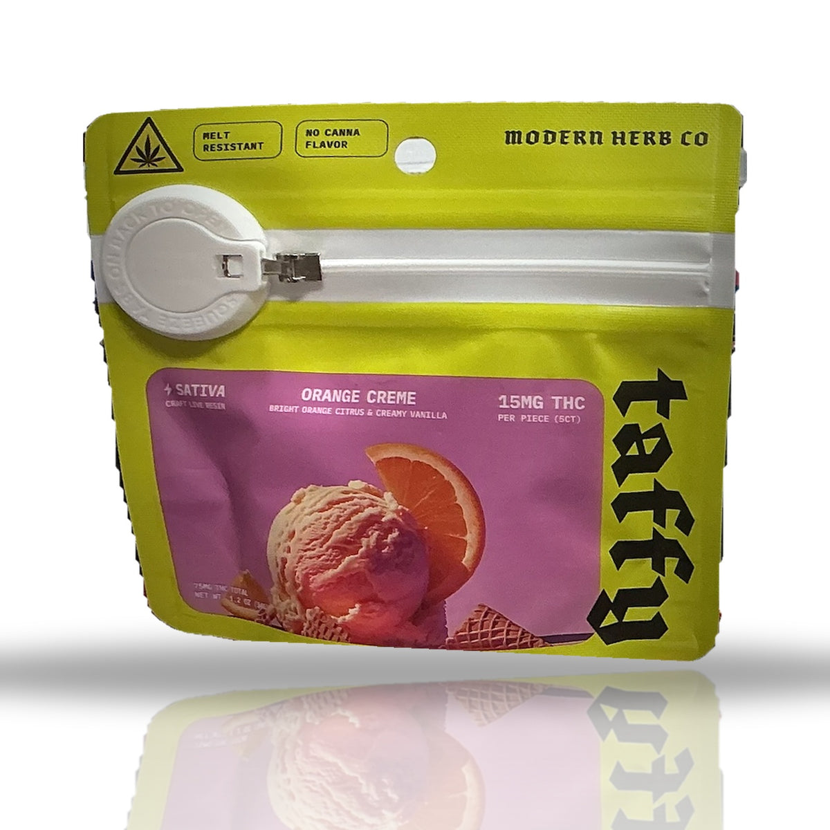 Modern Herb Co live resin THC taffy 5ct bag — Orange Creme (Sativa)