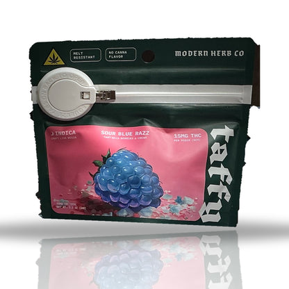 Modern Herb Co live resin THC taffy 5ct bag — Sour Blue Razz (Indica)