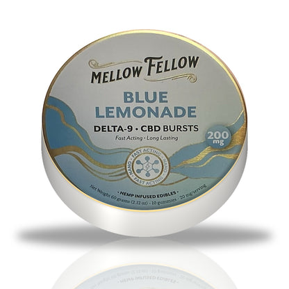 Mellow Fellow Delta-9 CBD Bursts 200MG gummies tin — Blue Lemonade