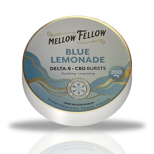 Mellow Fellow Delta-9 CBD Bursts 200MG gummies tin — Blue Lemonade