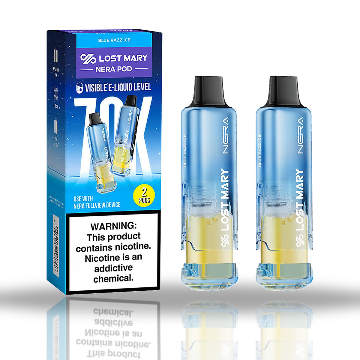 Blue Razz Ice — 2-pod pack — Lost Mary NERA Pods 70K