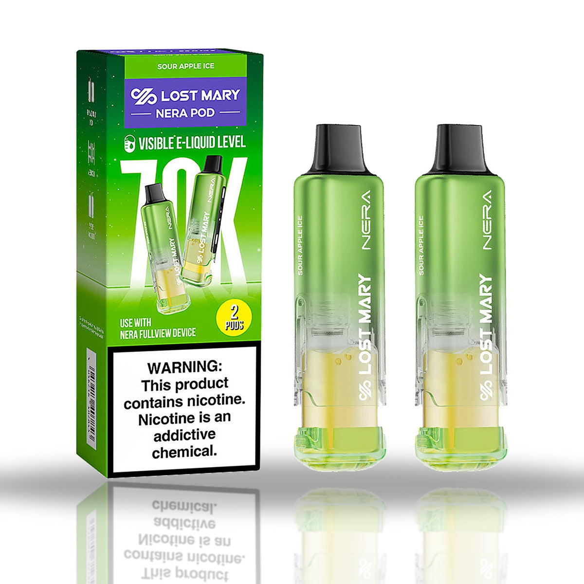 Sour Apple Ice — 2-pod pack — Lost Mary NERA Pods 70K