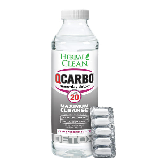 Herbal Clean QCarbo Same Day Detox + 5 Puritex Cleansing Tablets
