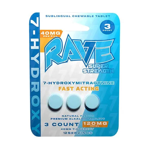 Rave 7-Hydroxymitragynine Fast Acting 40MG Per Pill(120 MG)