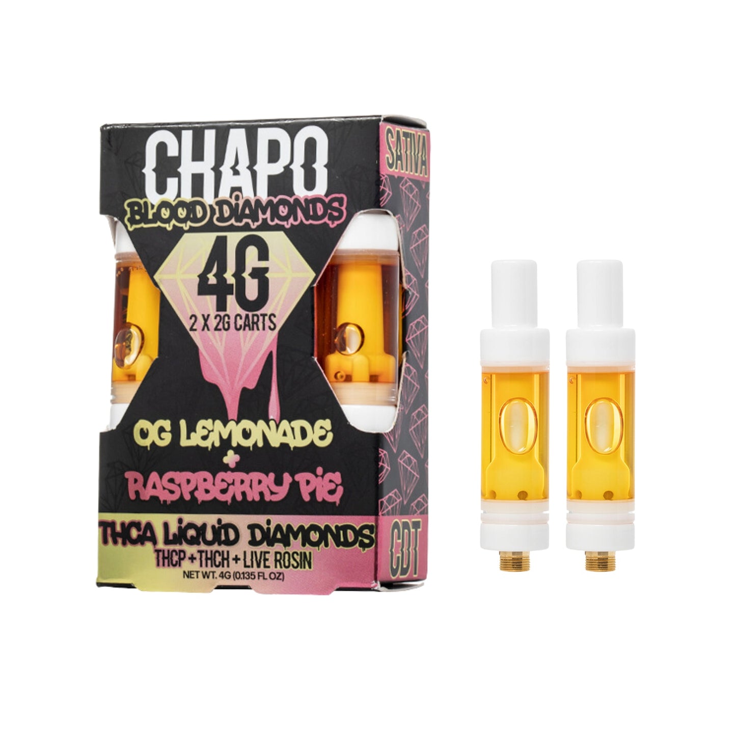 Chapo Blood Diamonds Duo THCA Liquid Diamonds Cartridge 4G - image 3