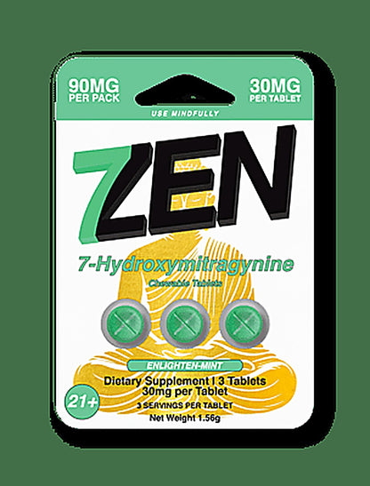 7Zen 7-Hydroxymitragynine 30MG 3 Pack Enlighten-Mint Blend packaging