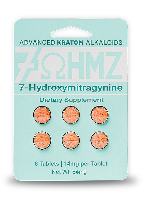 7OHMZ  7-Hydroxymitragynine Advanced Kratom Alkaloid Tablet - product front view