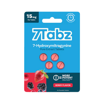 7Tabz 7-Hydroxymitragynine Kratom Extract Tablets (4x15MG) - close up detail