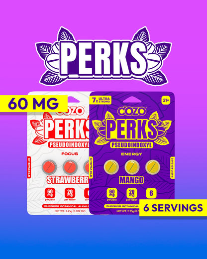 DOZO Perks Pseudoindoxyl Energy 3 Tablets 60mg - Close-Up View