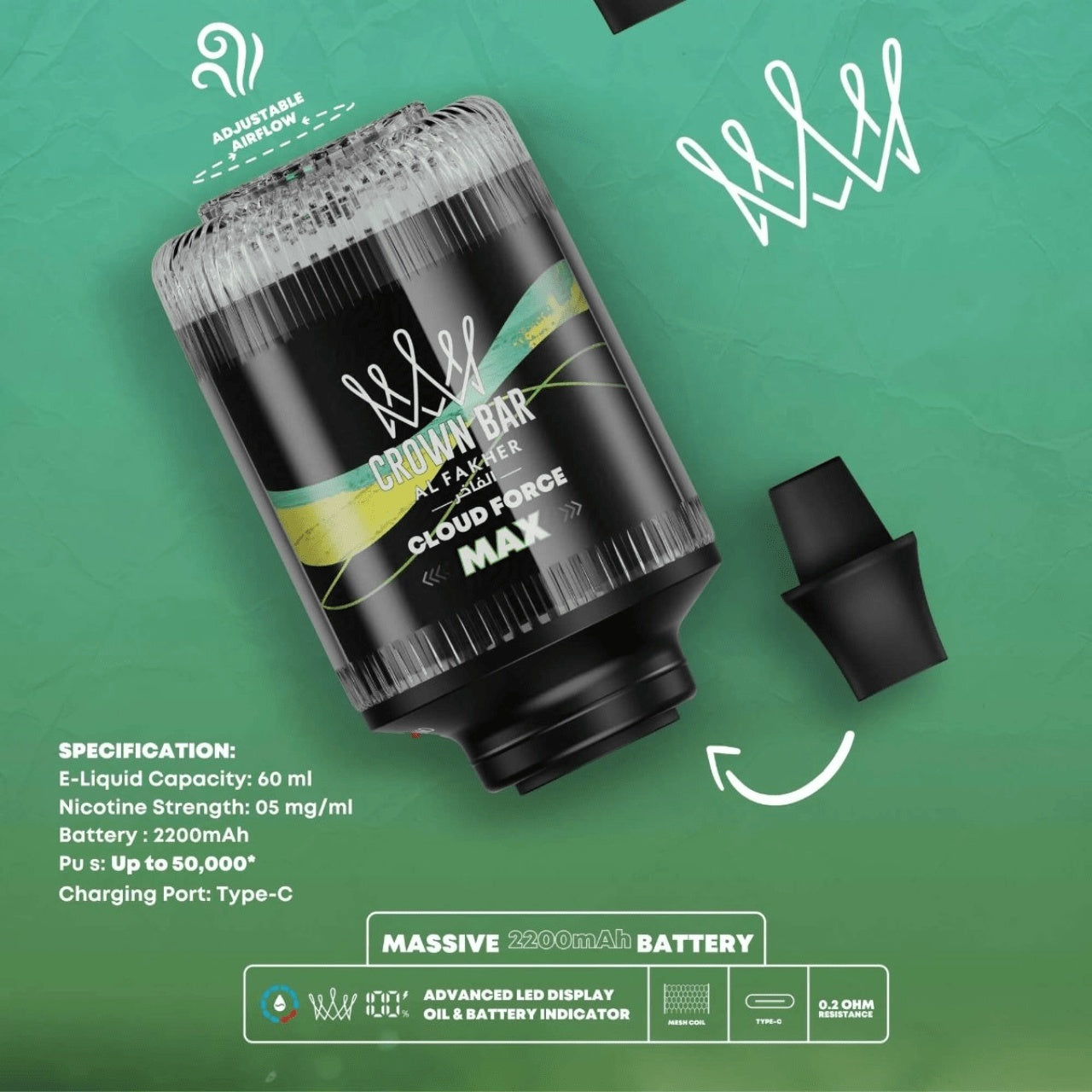 Al Fakher Crown Bar Cloud Force Max - image 5