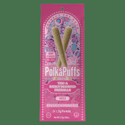 PolkaPuffs THC-A Saucy Diamond Prerolls Orange Creamsicle - Side View