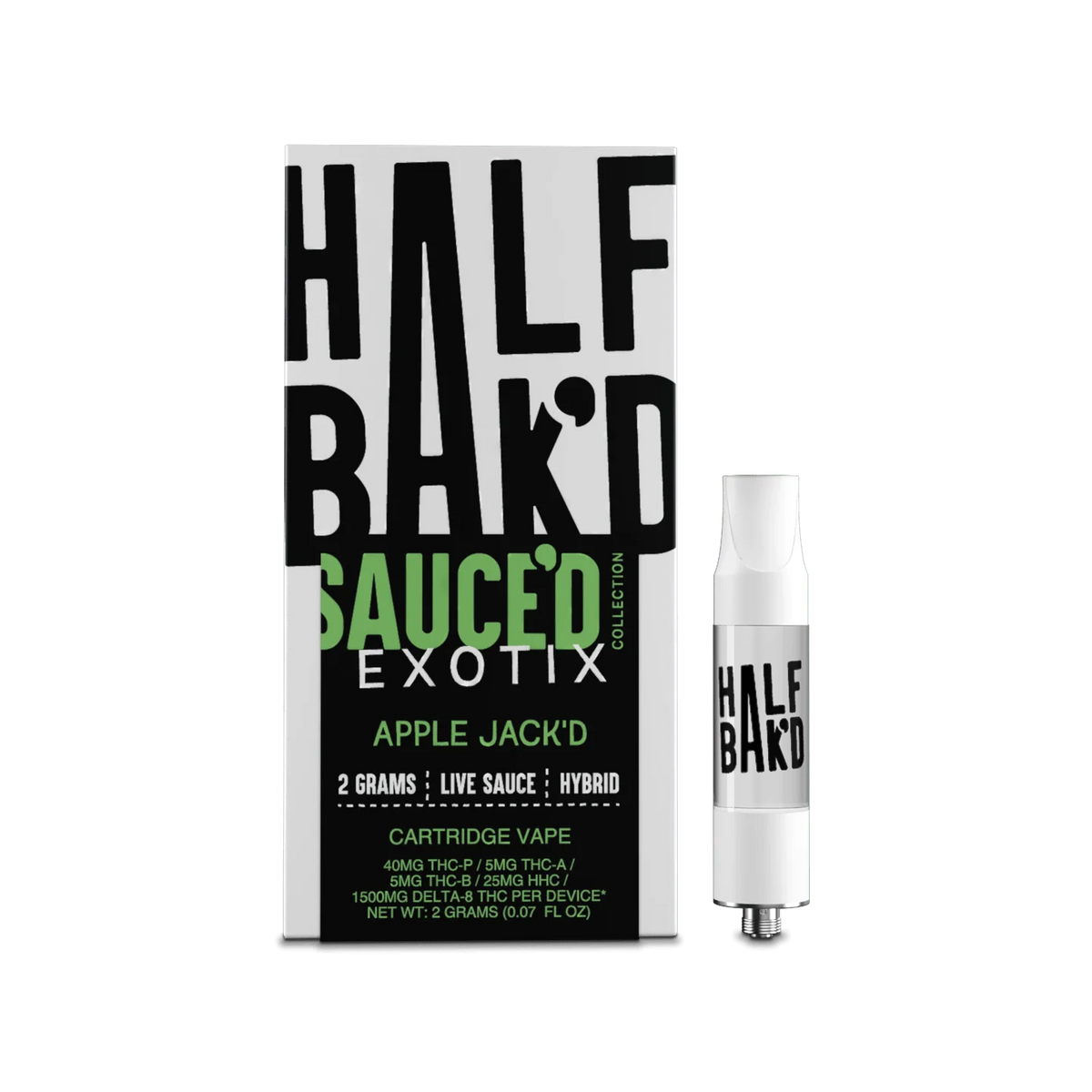 Half Bakd Sauced Exotix Live Sauce THCP 2g Cart