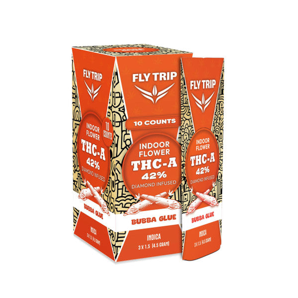 Fly Trip Indoor Flower THC-A 42% Diamond Infused Pre-Roll 3ct x 1.5G(4.5 Gram Total)